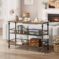 43 Console Table, 3-Tier Entryway Narrow Sofa Table with Shelves, Side Tables for Living Room, Hallway, Bedroom, Rustic, Brown