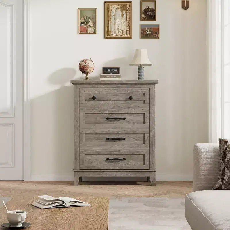 Cassettiera Indipendente a 4 Cassetti Nera / Grigia / Rovere Naturale / Noce – Per Uso Singolo