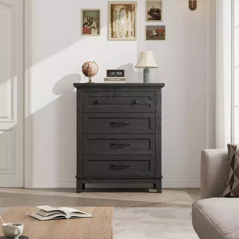 Cassettiera Indipendente a 4 Cassetti Nera / Grigia / Rovere Naturale / Noce – Per Uso Singolo
