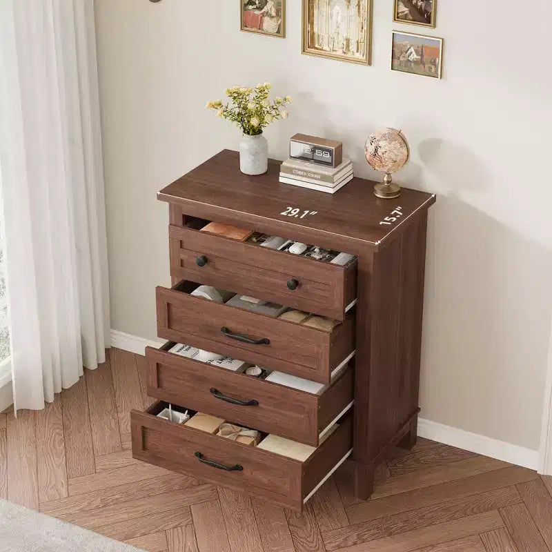 Cassettiera Indipendente a 4 Cassetti Nera / Grigia / Rovere Naturale / Noce – Per Uso Singolo