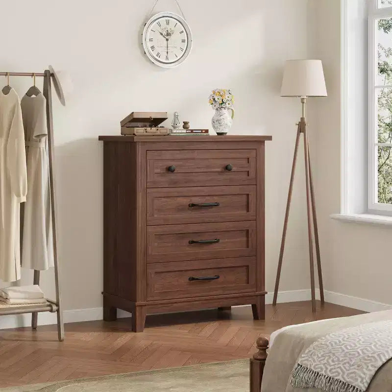 Cassettiera Indipendente a 4 Cassetti Nera / Grigia / Rovere Naturale / Noce – Per Uso Singolo