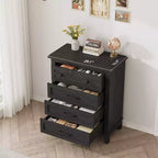 Cassettiera Indipendente a 4 Cassetti Nera / Grigia / Rovere Naturale / Noce – Per Uso Singolo