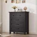 Garvee 4 Dresser for Bedroom, 34.8 Tall Drawer Dresser with Storage Freestanding, Wooden Closet Storage Chest for Living Room, Bedroom