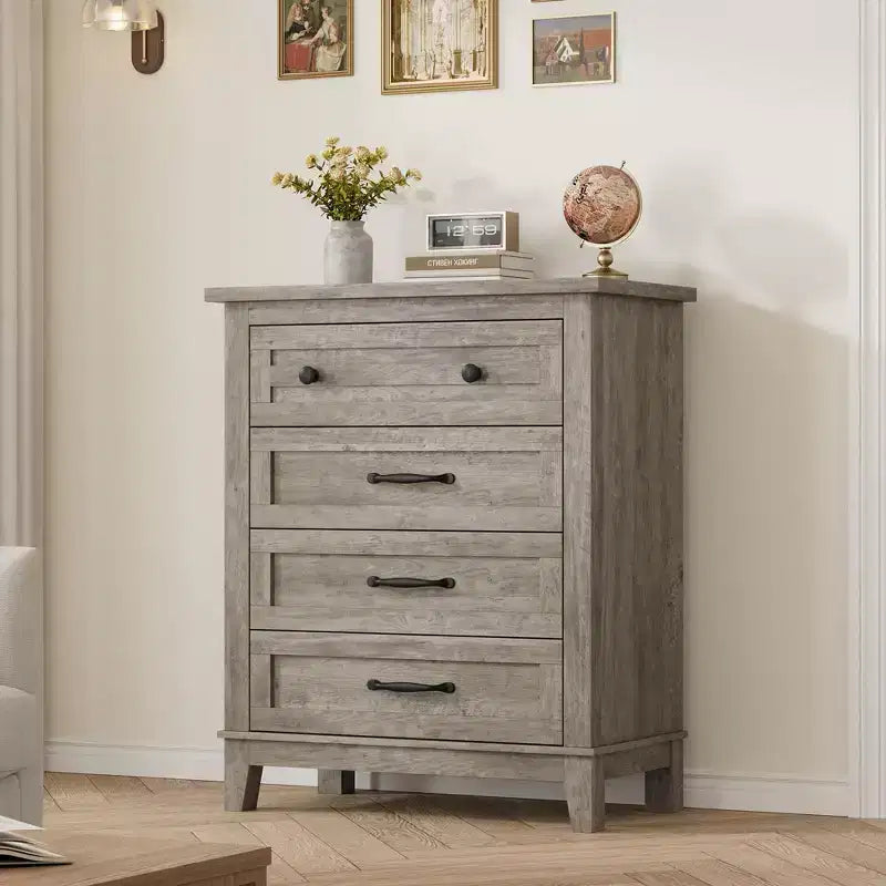 Cassettiera Indipendente a 4 Cassetti Nera / Grigia / Rovere Naturale / Noce – Per Uso Singolo