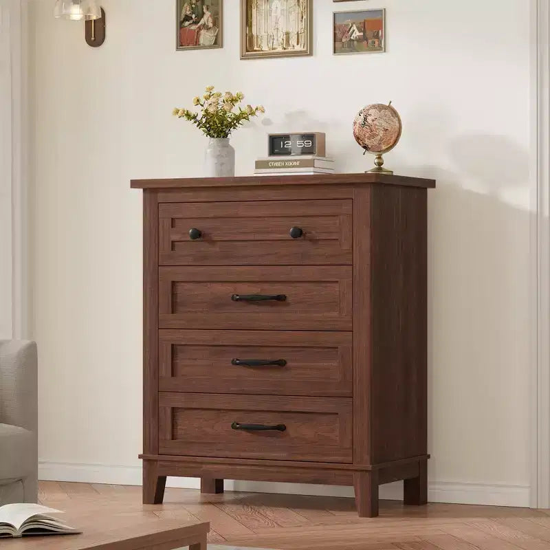 Cassettiera Indipendente a 4 Cassetti Nera / Grigia / Rovere Naturale / Noce – Per Uso Singolo