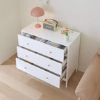 Comò a 4 cassetti bianco per bambini, mobile contenitore in legno per 1 bambino
