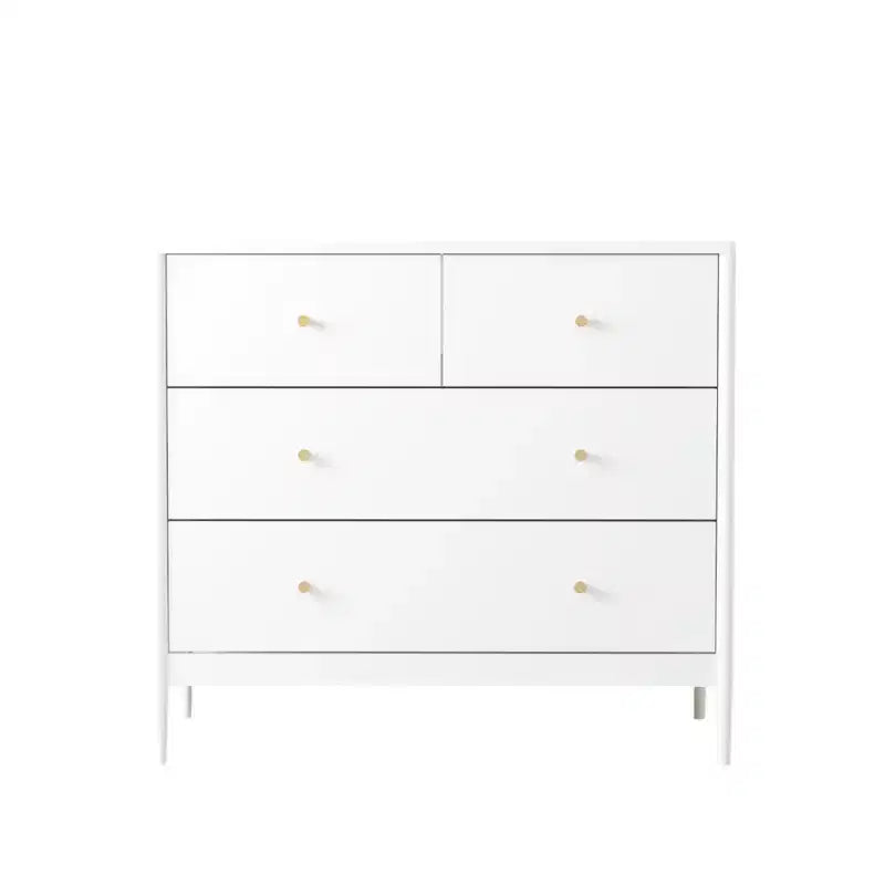 Comò a 4 cassetti bianco per bambini, mobile contenitore in legno per 1 bambino