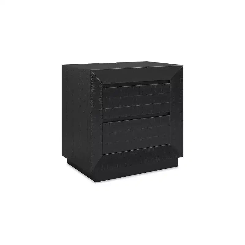 Signature Design by Ashley Londer Two-Drawer Charging Nightstand - Black Modern Farmhouse Bedside Table