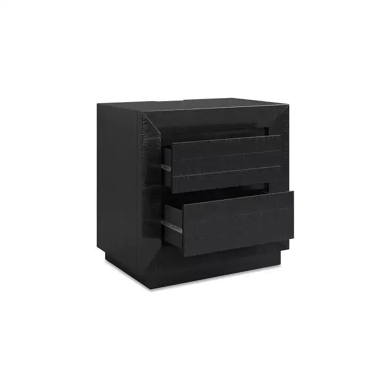 Comodino nero a 2 cassetti con ricarica USB – 1 persona