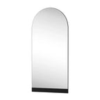 PexFix Specchio da parete a figura intera da 31 pollici L x 71 pollici A con cornice in legno ad arco e base in legno a righe, colore nero