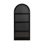 PexFix Specchio da parete a figura intera da 31 pollici L x 71 pollici A con cornice in legno ad arco e base in legno a righe, colore nero