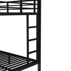 Letto a castello in metallo nero a una piazza e mezza con letto estraibile, 3 posti letto