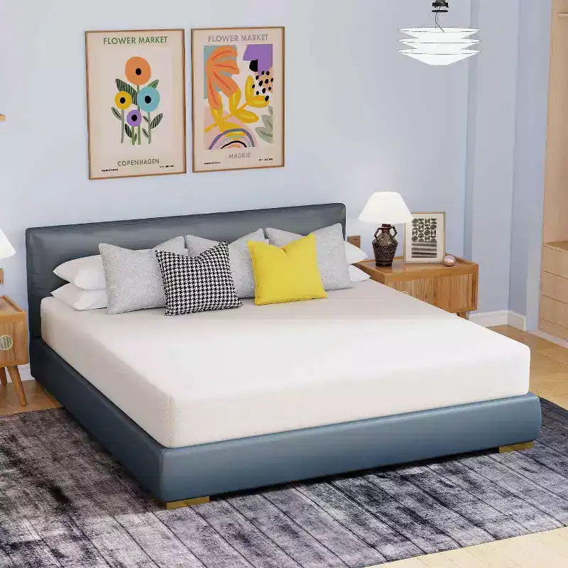 Materasso in memory foam con gel e carbone di bambù bianco da 15 cm, rigidità media, singolo/una piazza e mezza/matrimoniale/king size