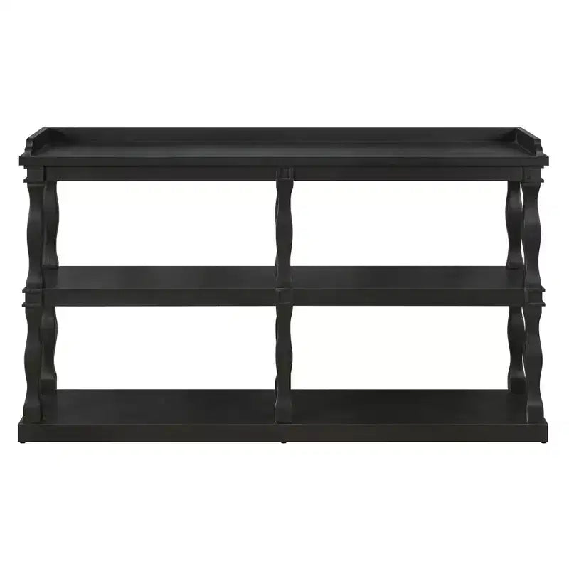 Tavolo consolle a 3 ripiani nero/blu, tavolino stretto per ingresso/corridoio per 1