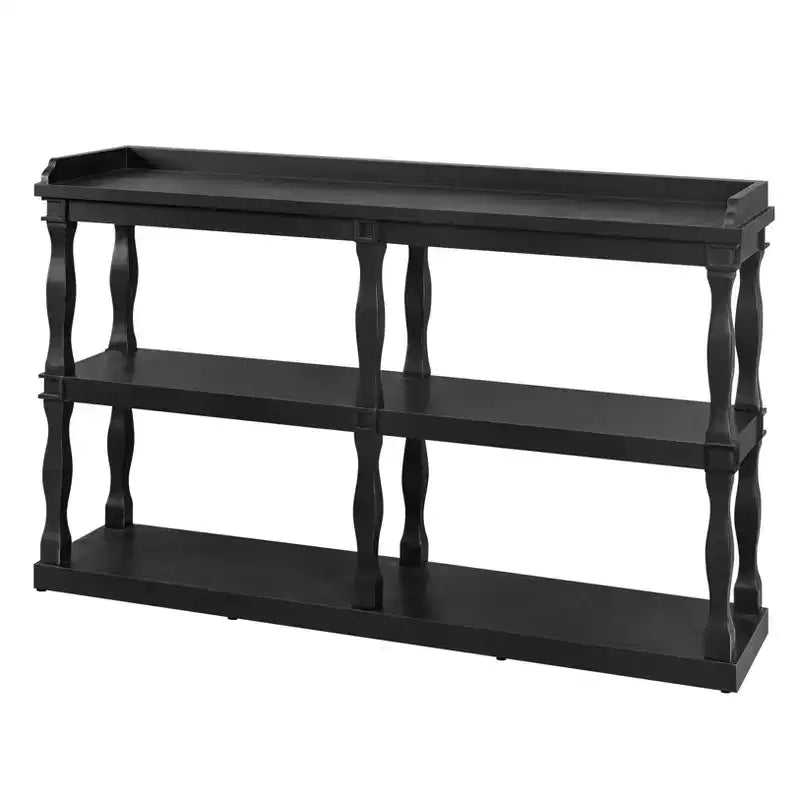 Tavolo consolle a 3 ripiani nero/blu, tavolino stretto per ingresso/corridoio per 1
