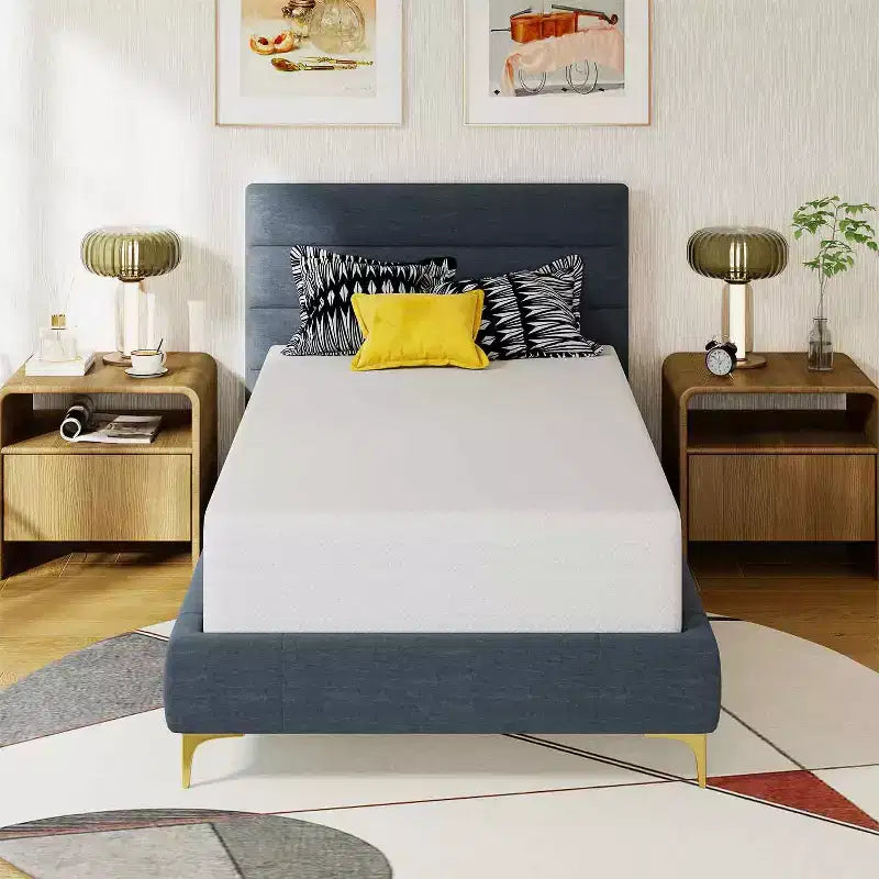 Materasso in memory foam con gel e carbone di bambù bianco da 30,5 cm, rigidità media, singolo/una piazza e mezza/matrimoniale/king
